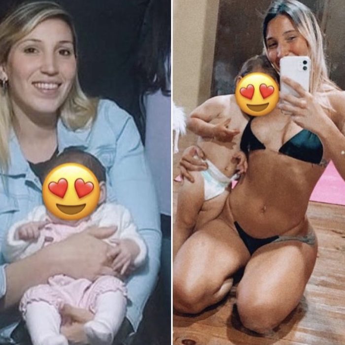 Personas con sus cambios físicos. Imagen del antes y después.